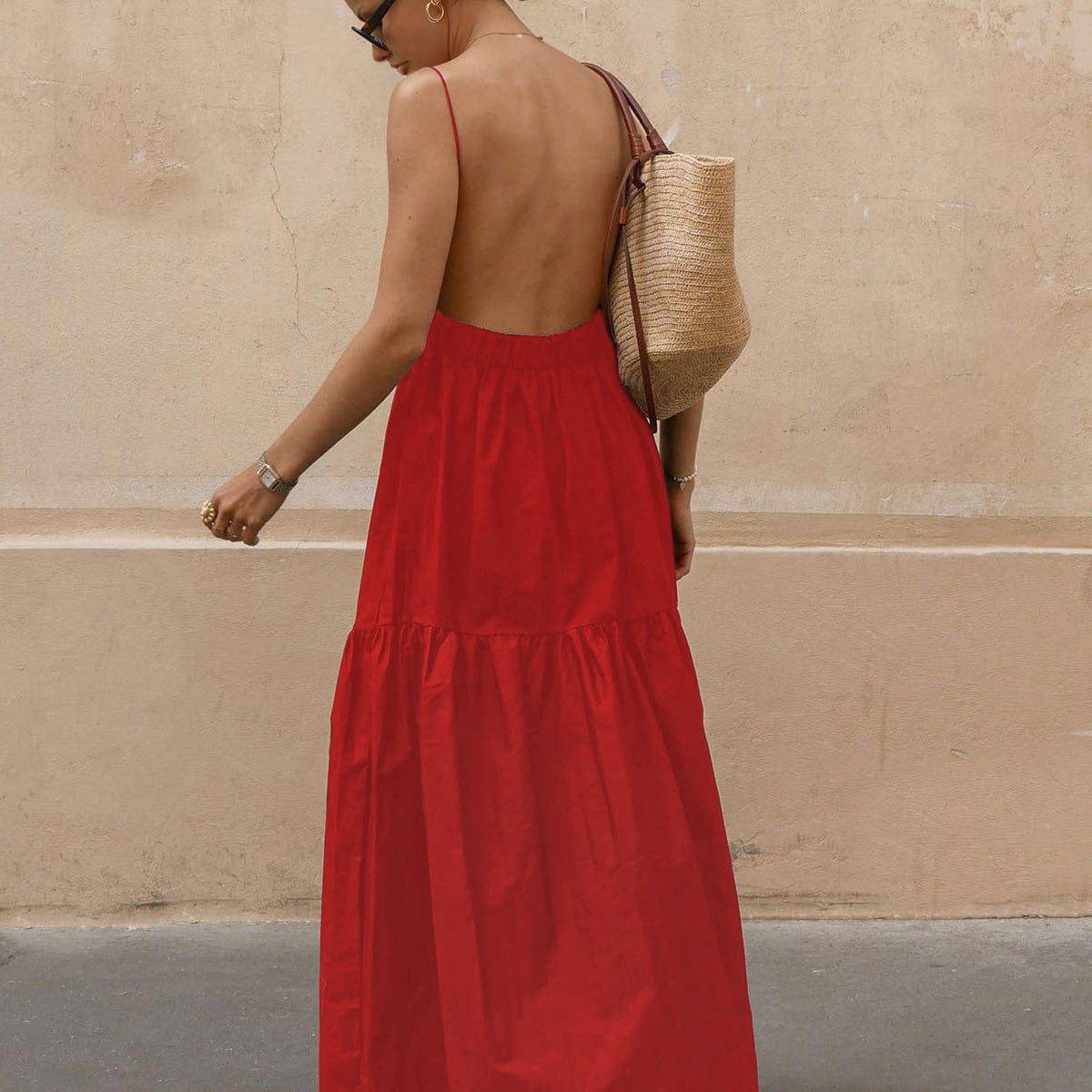 Rosa | Luchtige Maxijurk met Spaghetti Bandjes – Zomerse Chic