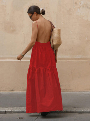 Rosa | Luchtige Maxijurk met Spaghetti Bandjes – Zomerse Chic