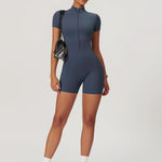 Lina | Sportieve Korte Mouwen Body met Rits