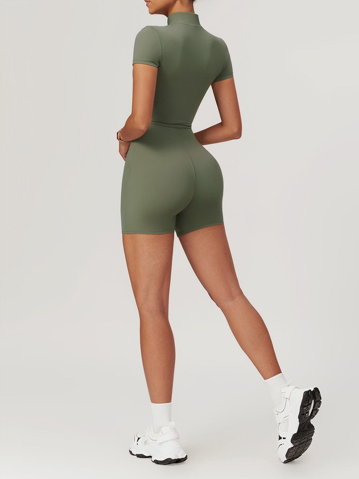 Lina | Sportieve Korte Mouwen Body met Rits