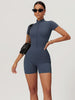 Lina | Sportieve Korte Mouwen Body met Rits