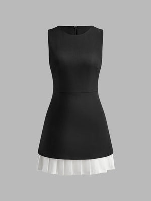 Robin | Elegante mouwloze midikleed met plissé-design