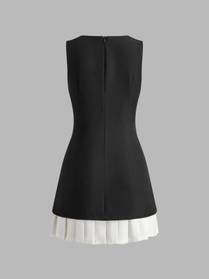 Robin | Elegante mouwloze midikleed met plissé-design