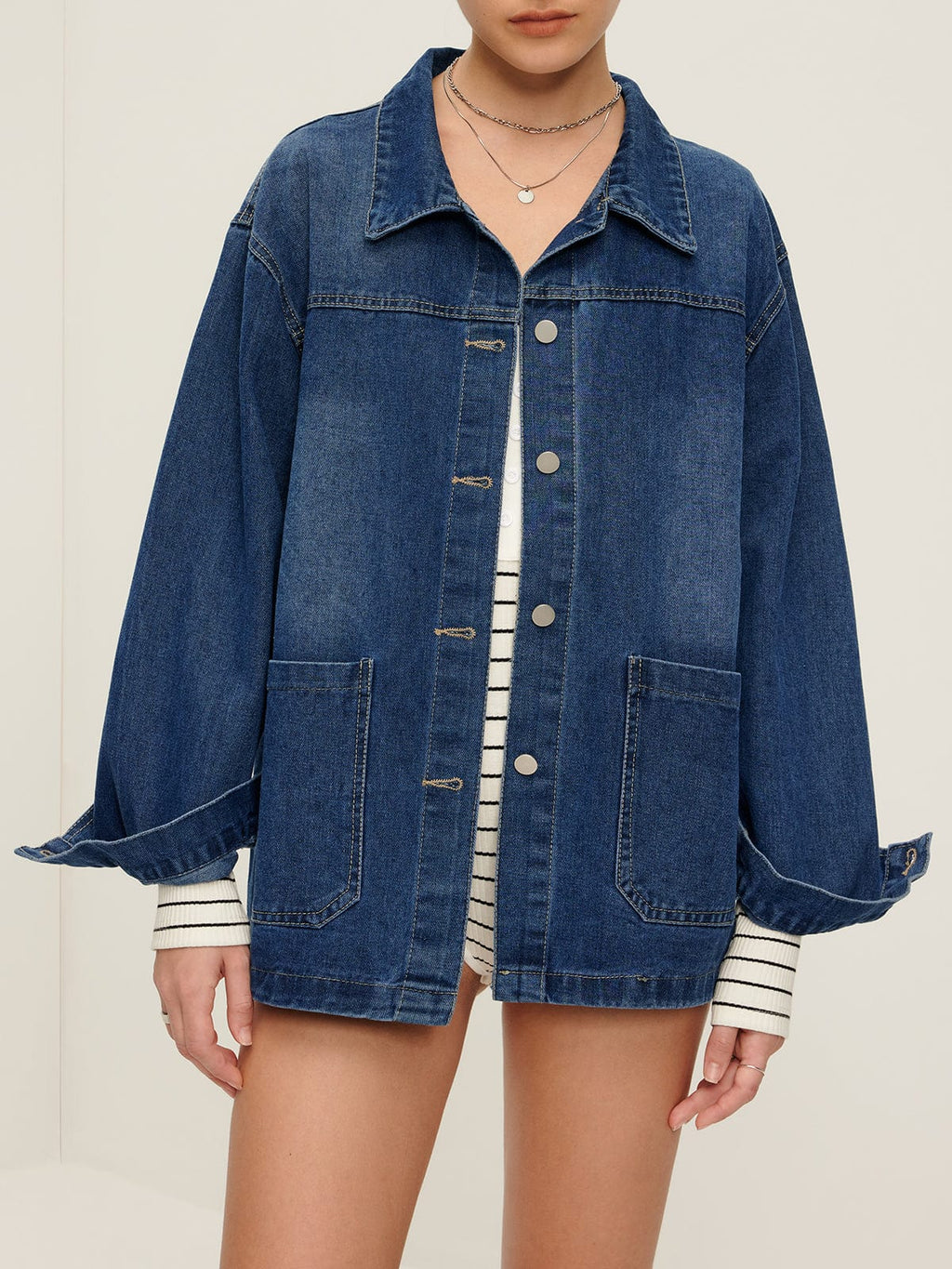 Emma | Oversized Denim-Jacke – Casual en veelzijdig