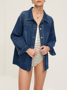Emma | Oversized Denim-Jacke – Casual en veelzijdig