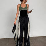 Viola | Joggingbroek met wijde pijpen en gedurfde zijstreep-detail