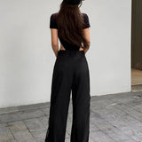 Viola | Joggingbroek met wijde pijpen en gedurfde zijstreep-detail