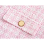 Lotte | Roze Tweed Topjacke met gouden Knopen voor Dames