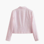Lotte | Roze Tweed Topjacke met gouden Knopen voor Dames