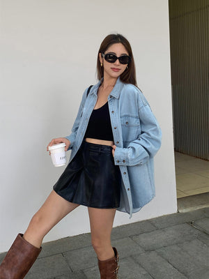 Emma | Oversized Jeansblouse – Comfort en Stijl