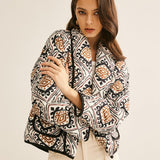 Steppjacke met etnisch patroon en oversized snit