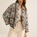 Steppjacke met etnisch patroon en oversized snit