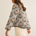 Steppjacke met etnisch patroon en oversized snit