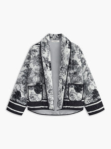 Lichte zomerjack met kunstzinnige print – Elegantie ontmoet comfort