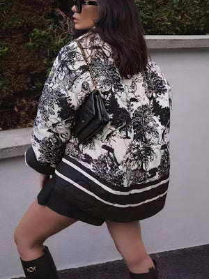 Lichte zomerjack met kunstzinnige print – Elegantie ontmoet comfort