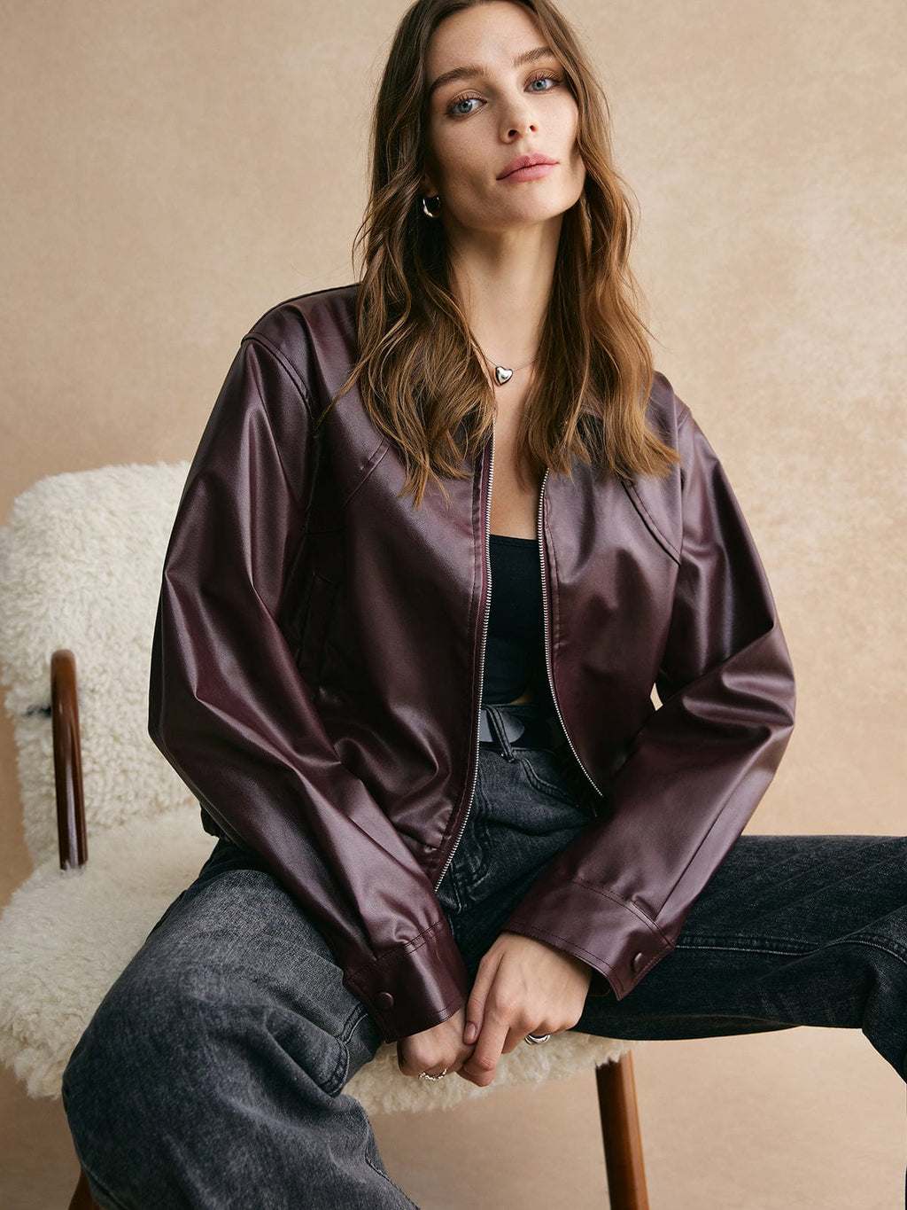 Isabelle | Cropped Leren Jas – Modern, Elegant & Tijdloos