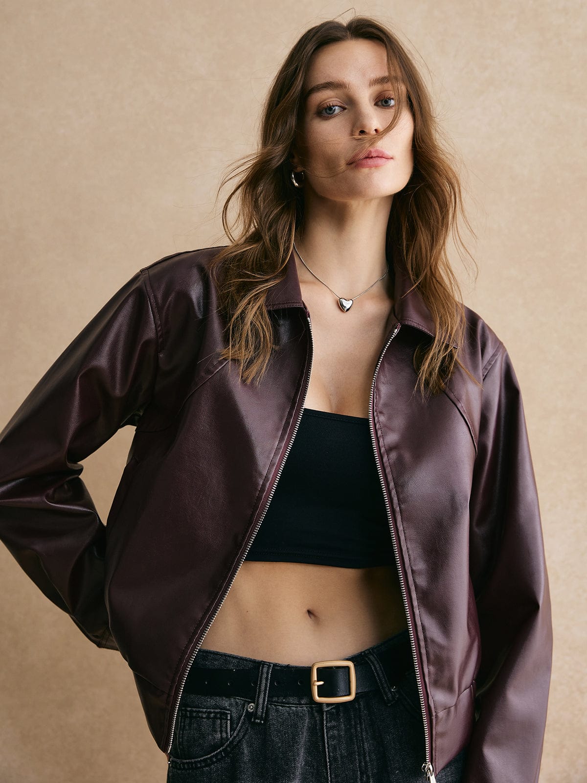 Isabelle | Cropped Leren Jas – Modern, Elegant & Tijdloos