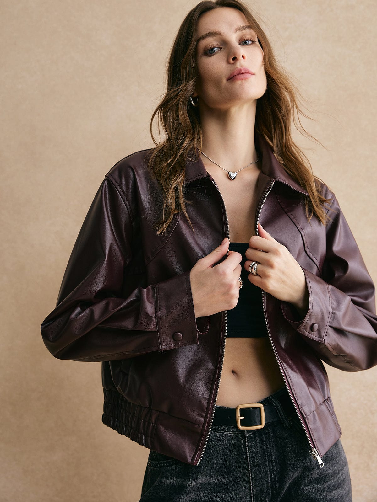 Isabelle | Cropped Leren Jas – Modern, Elegant & Tijdloos