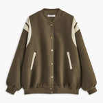 Molly | Casual varsity-jack in retro-stijl met gestreepte mouwdetails en ribgebreide boorden