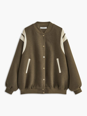 Molly | Casual varsity-jack in retro-stijl met gestreepte mouwdetails en ribgebreide boorden