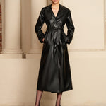 Manon | Elegante Leren Trenchcoat – Luxe ontmoet tijdloze elegantie