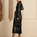 Manon | Elegante Leren Trenchcoat – Luxe ontmoet tijdloze elegantie