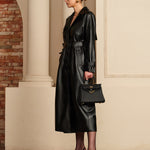 Manon | Elegante Leren Trenchcoat – Luxe ontmoet tijdloze elegantie