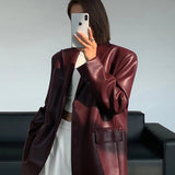 Sarah | Leren blazer met zakken en details
