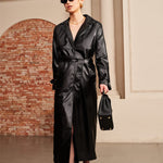 Manon | Elegante Leren Trenchcoat – Luxe ontmoet tijdloze elegantie