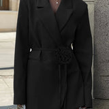 Celeste | Elegante Blazer met Tailleband en Rozendetail