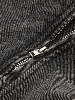 Lara | Zwarte Cropped Bikerjack uit Denim – Voor de ultieme rock-chic look