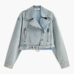 Leona | Cropped Denim Bikerjack – Voor een rebelse en stijlvolle look