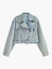Leona | Cropped Denim Bikerjack – Voor een rebelse en stijlvolle look