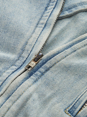 Leona | Cropped Denim Bikerjack – Voor een rebelse en stijlvolle look