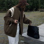 Molly | Casual varsity-jack in retro-stijl met gestreepte mouwdetails en ribgebreide boorden