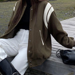 Molly | Casual varsity-jack in retro-stijl met gestreepte mouwdetails en ribgebreide boorden
