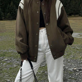 Molly | Casual varsity-jack in retro-stijl met gestreepte mouwdetails en ribgebreide boorden