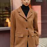 Silke | Casual bruine suède blazer voor vrouwen