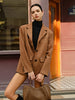 Silke | Casual bruine suède blazer voor vrouwen