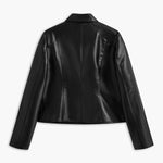 Amelia | Zwarte Kunstlederen Jas met Studs