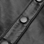 Amelia | Zwarte Kunstlederen Jas met Studs