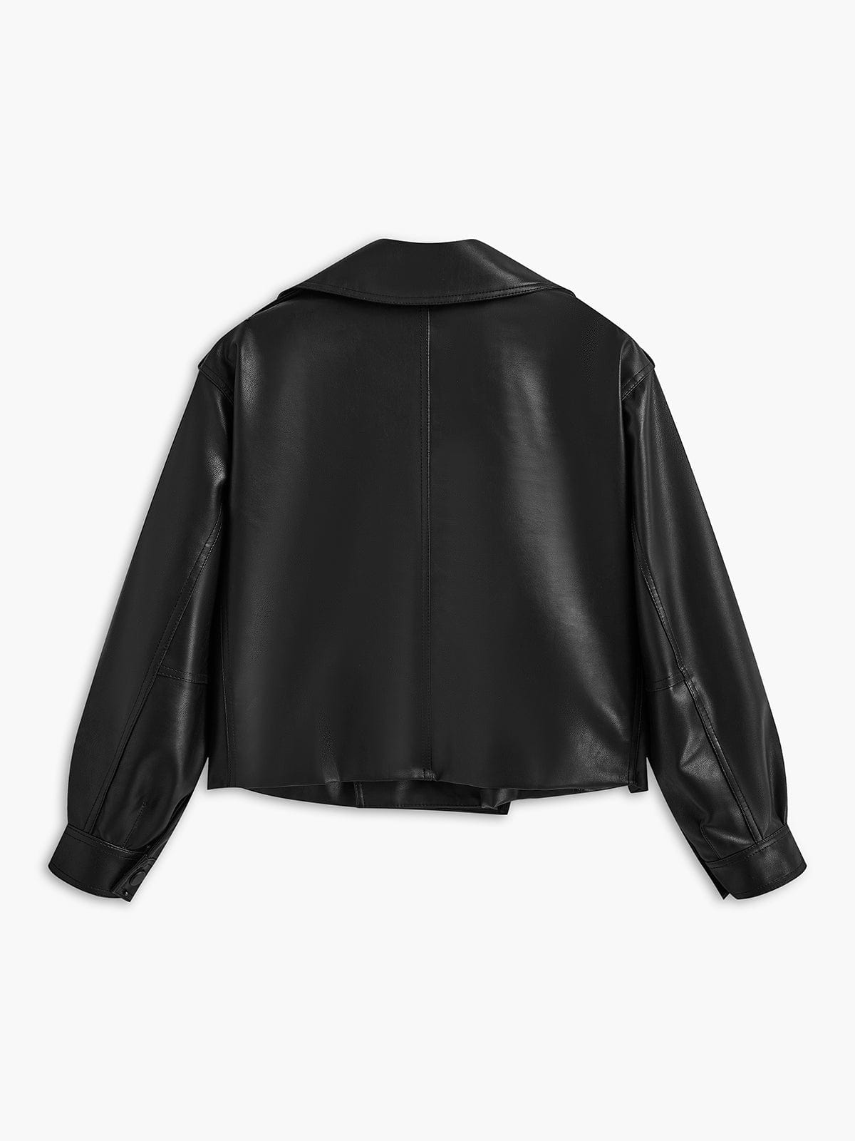 Sophia | Zwarte Kunstlederen Bikerjack – Een Statement-Piece voor elke Look