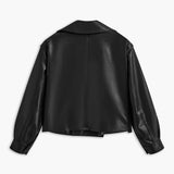 Sophia | Zwarte Kunstlederen Bikerjack – Een Statement-Piece voor elke Look