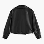 Sophia | Zwarte Kunstlederen Bikerjack – Een Statement-Piece voor elke Look