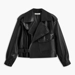 Sophia | Zwarte Kunstlederen Bikerjack – Een Statement-Piece voor elke Look