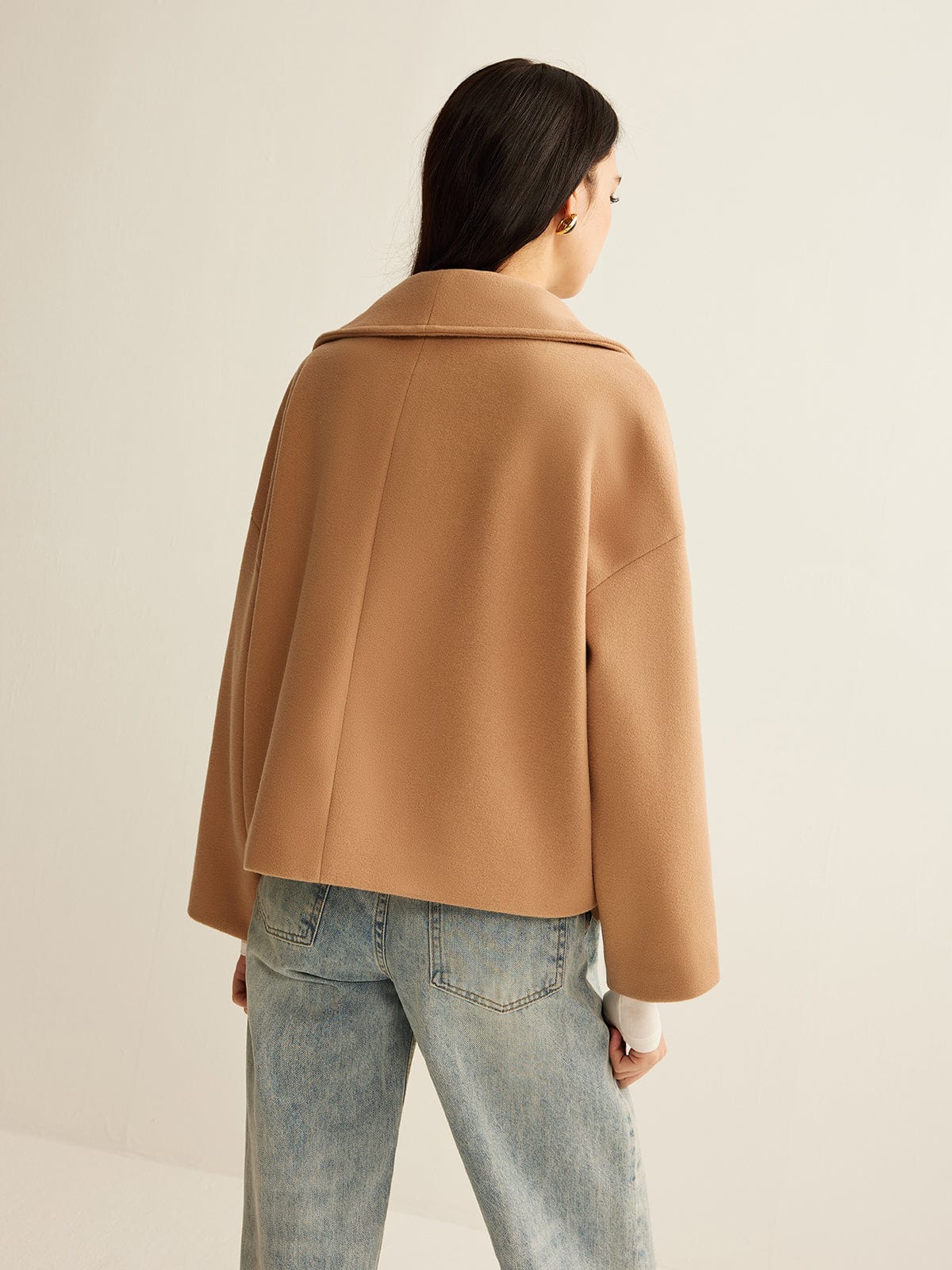 Camel | Cropped Mantel in tijdloos ontwerp