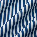 Gestreepte Damesblouse in Marineblauw met Uitlopende Mouwen