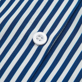 Gestreepte Damesblouse in Marineblauw met Uitlopende Mouwen
