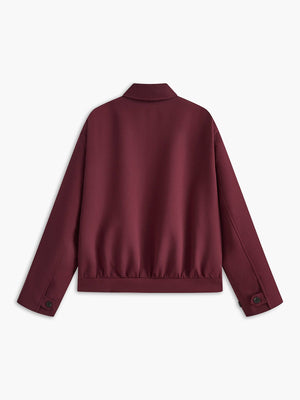 Elena | Minimalistische Jas in Bordeaurood – Elegantie ontmoet veelzijdigheid
