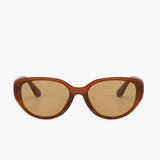 Cat Eye Zonnebril met Warm Bruin Montuur en UV Bescherming